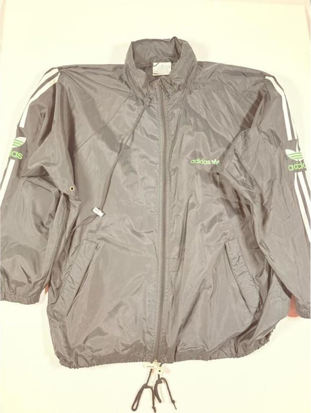 Adidas Vintage Black Windbreaker Jacket Size L